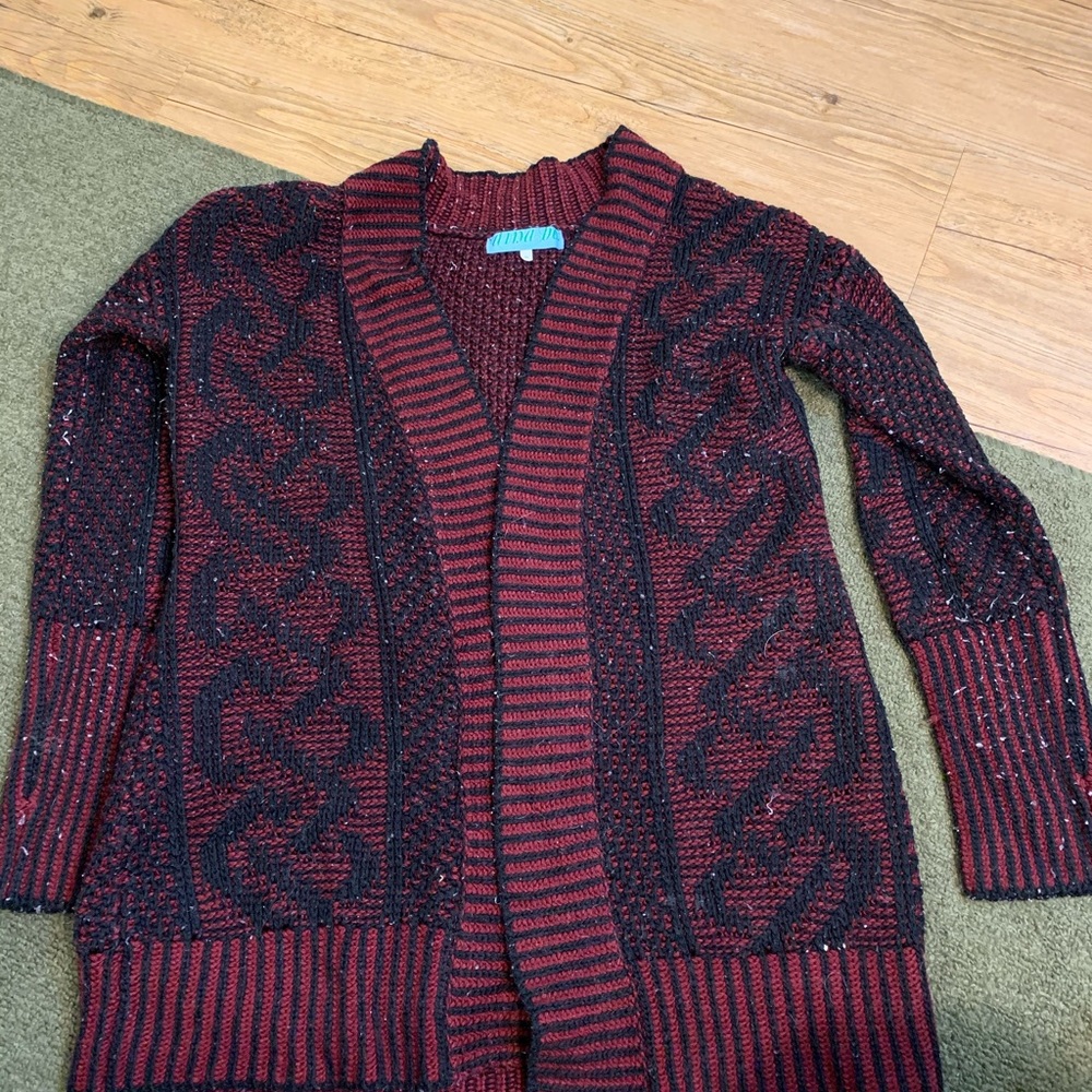 Red Sweater open cardigan!